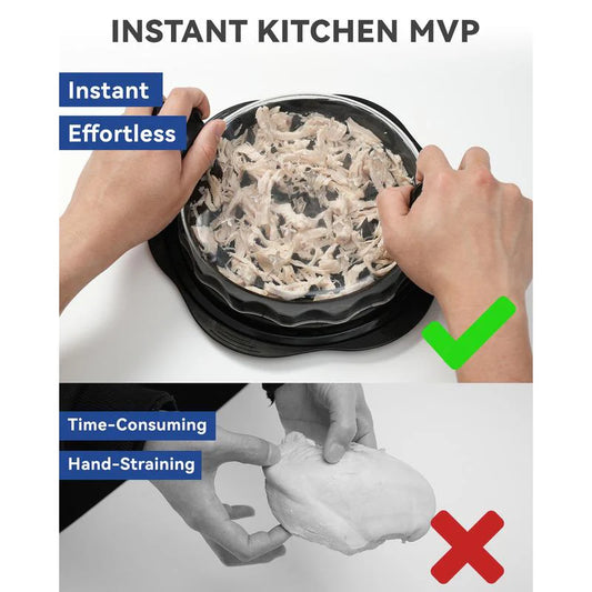 Chicken Shredder Tool Twist, Visible Chicken Breast Grinder Machine for Ground Food, Meat & Vegetables (Elegant Black) Slicer Kitchen-OA