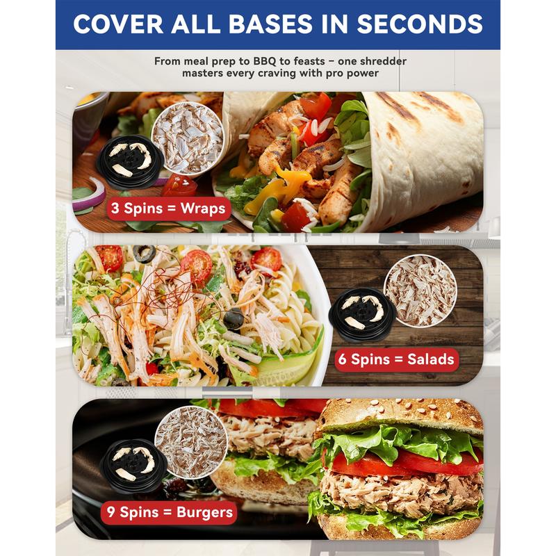 Chicken Shredder Tool Twist, Visible Chicken Breast Grinder Machine for Ground Food, Meat & Vegetables (Elegant Black) Slicer Kitchen-OA